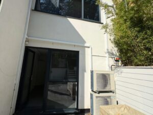 Twin Daikin outdoor condenser units for an air conditioning installation in Clapham